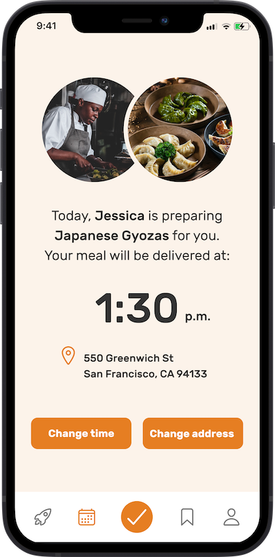 Phone screen with omnifood order details page